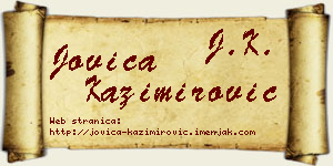 Jovica Kazimirović vizit kartica